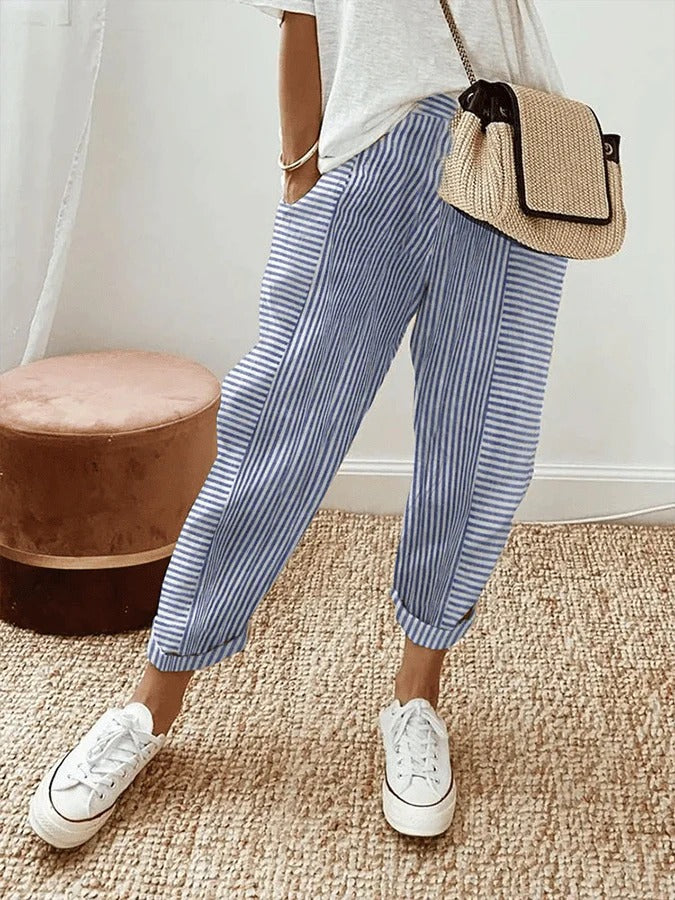 Nina | Women's trousers with striped pattern
