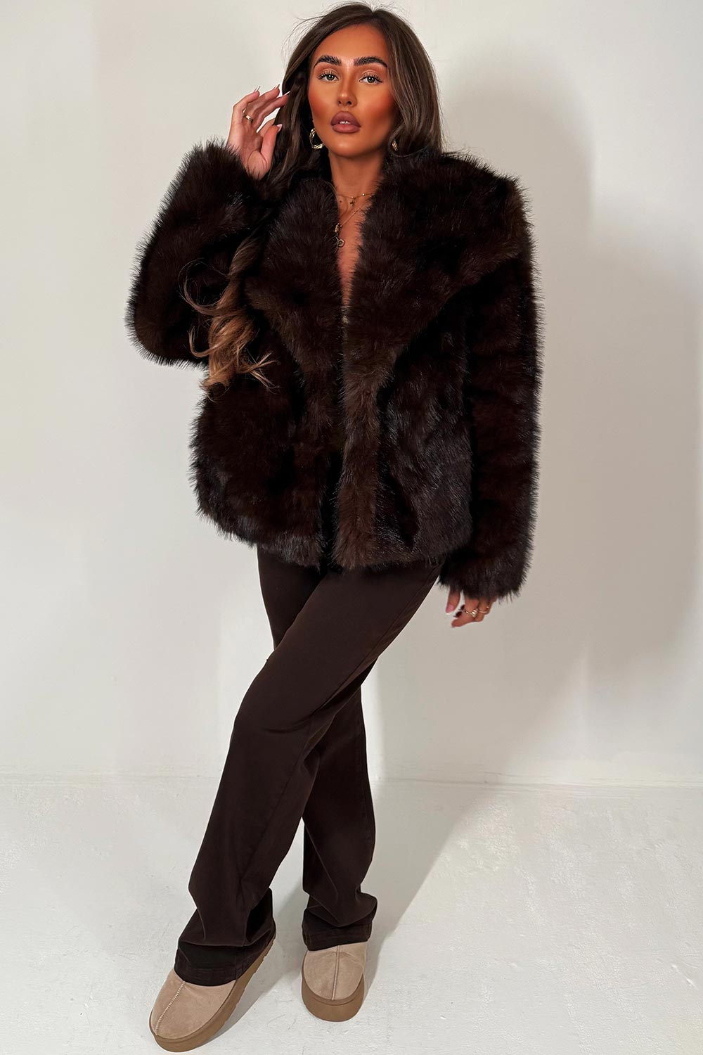 Brooke | Women’s faux fur collared jacket