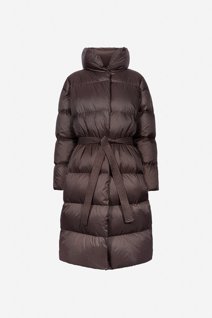 Salome | Women’s long belted puffer coat for winter warmth