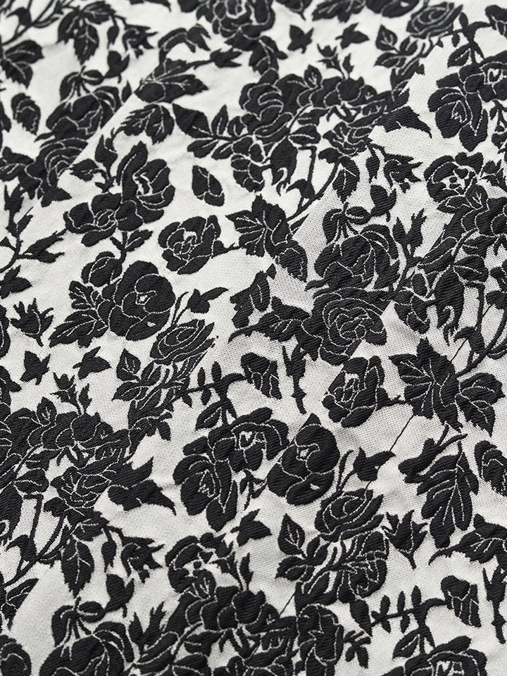 Gia | Women’s floral jacquard pleated A-line maxi skirt