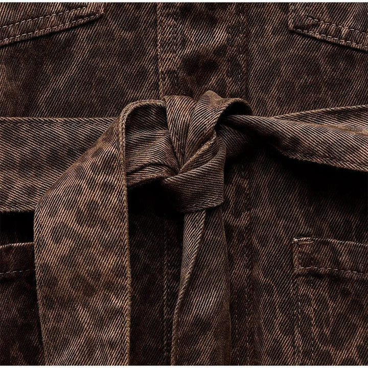 Malia | Tailored animal print jacket in chocolate brown