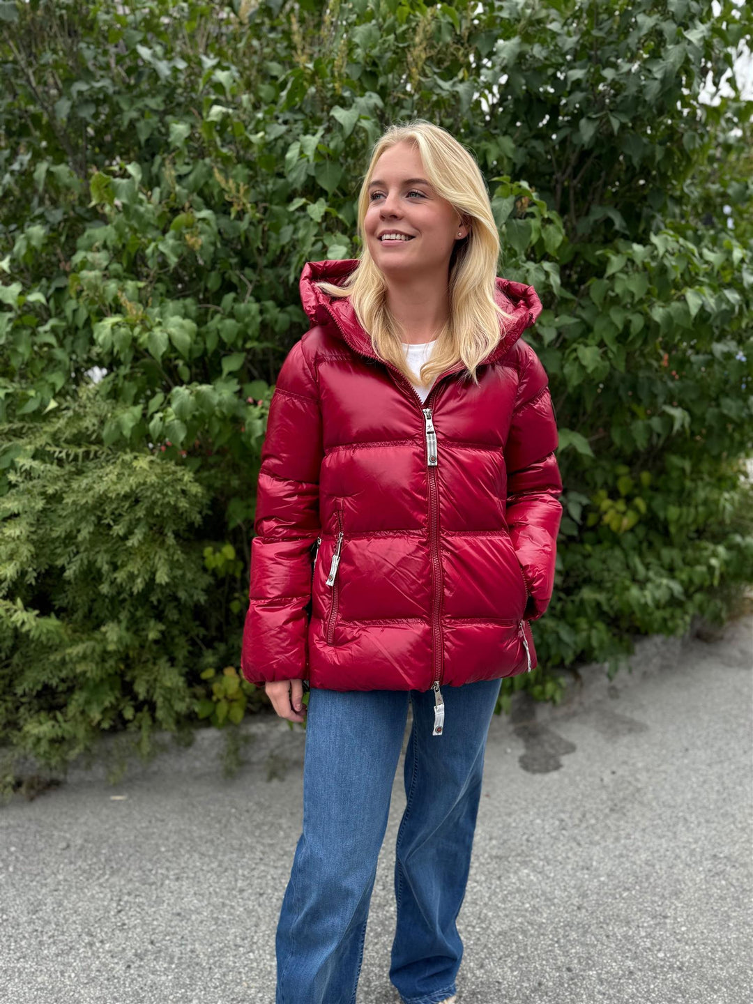 Liam | Women’s glossy down puffer jacket with hood