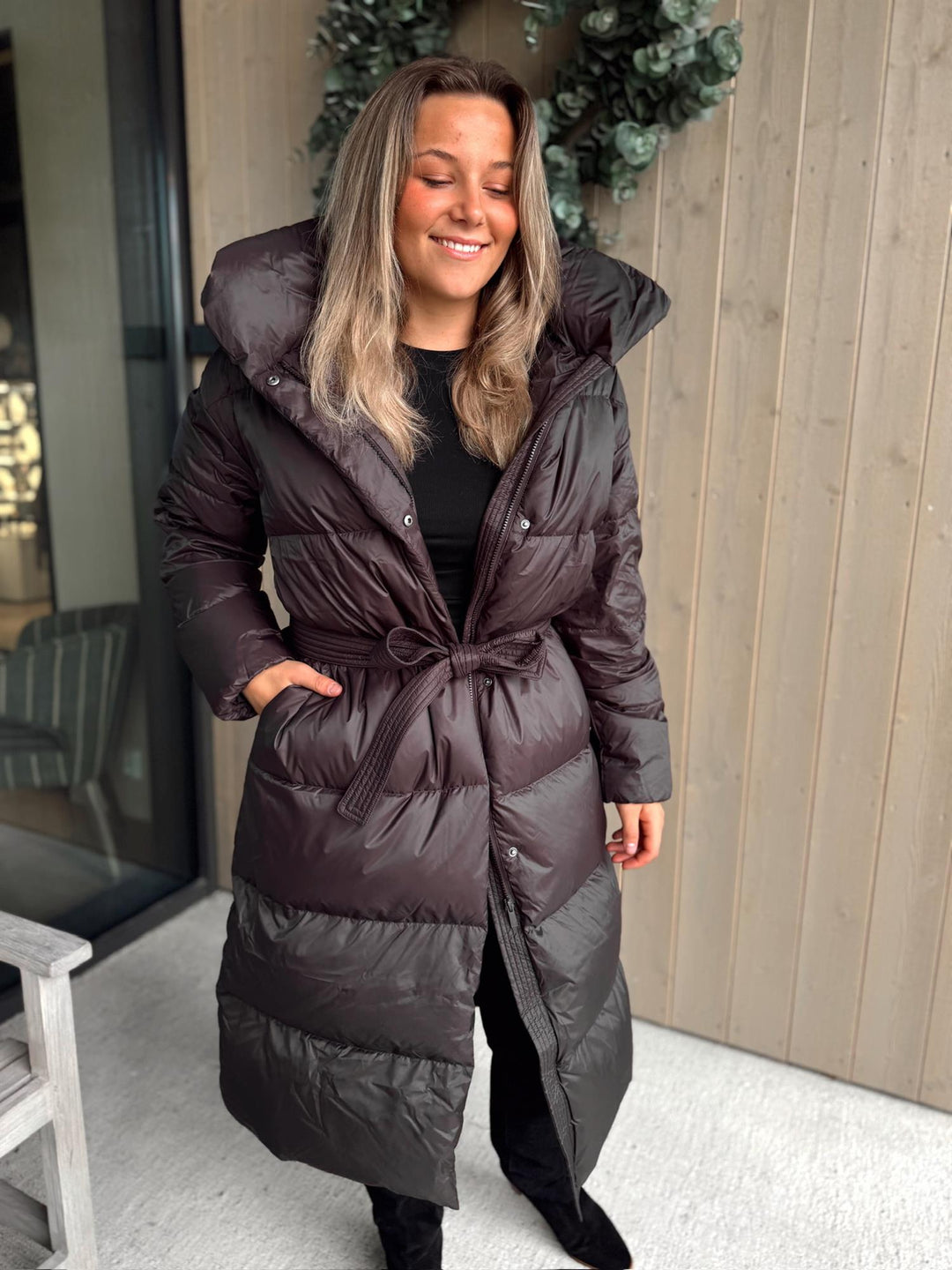 Salome | Women’s long belted puffer coat for winter warmth