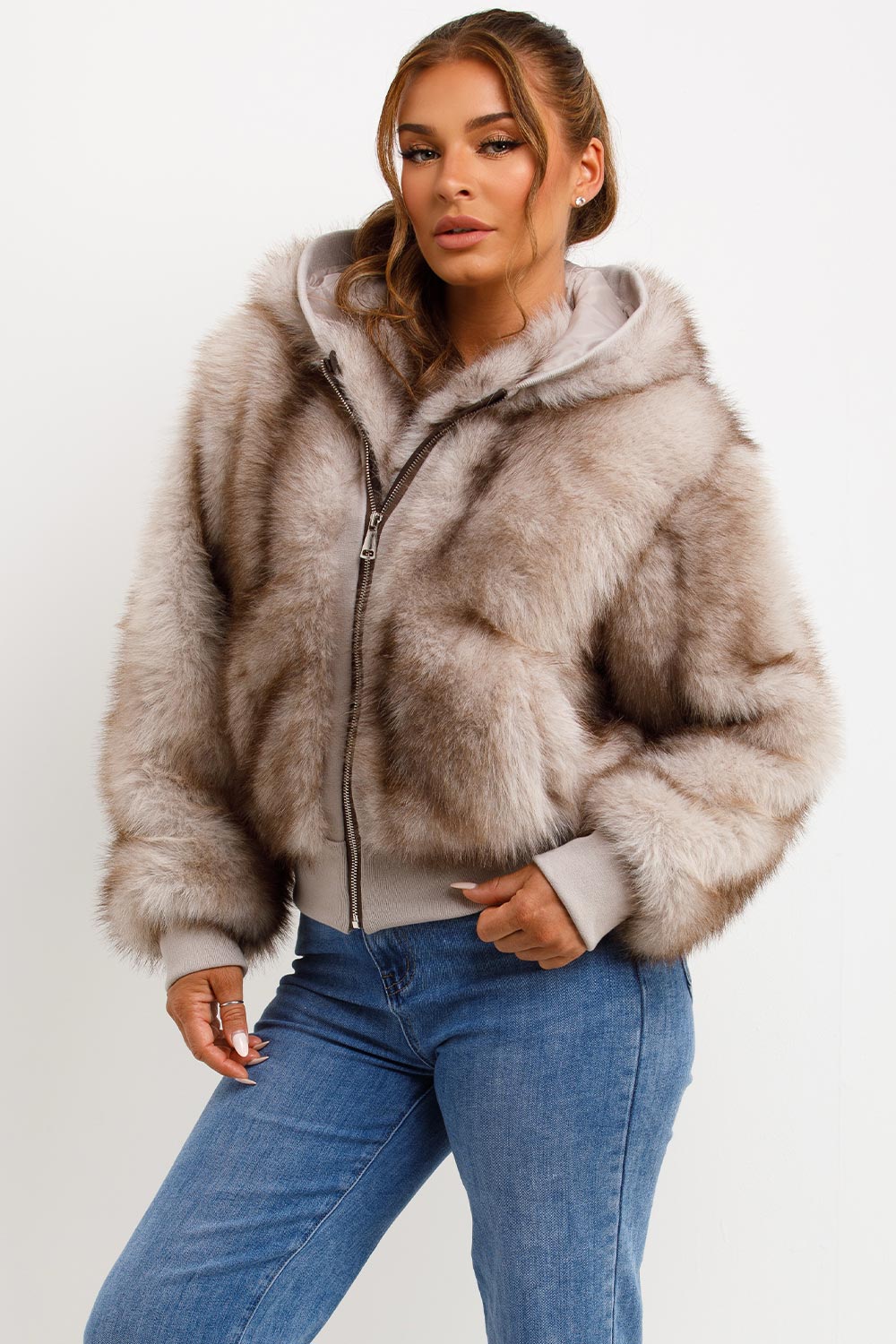 Evie |  Women’s hooded faux fur jacket