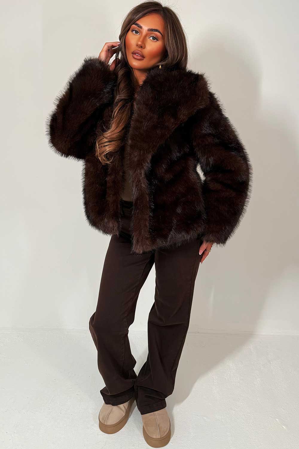 Brooke | Women’s faux fur collared jacket