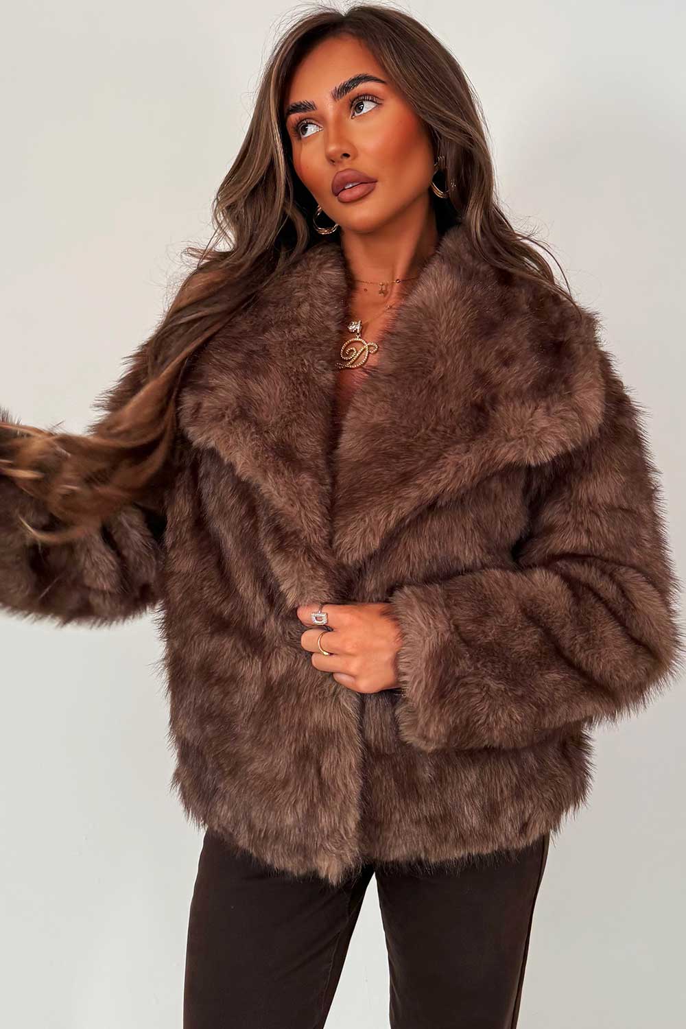 Tahlia | Women’s collared faux fur jacket