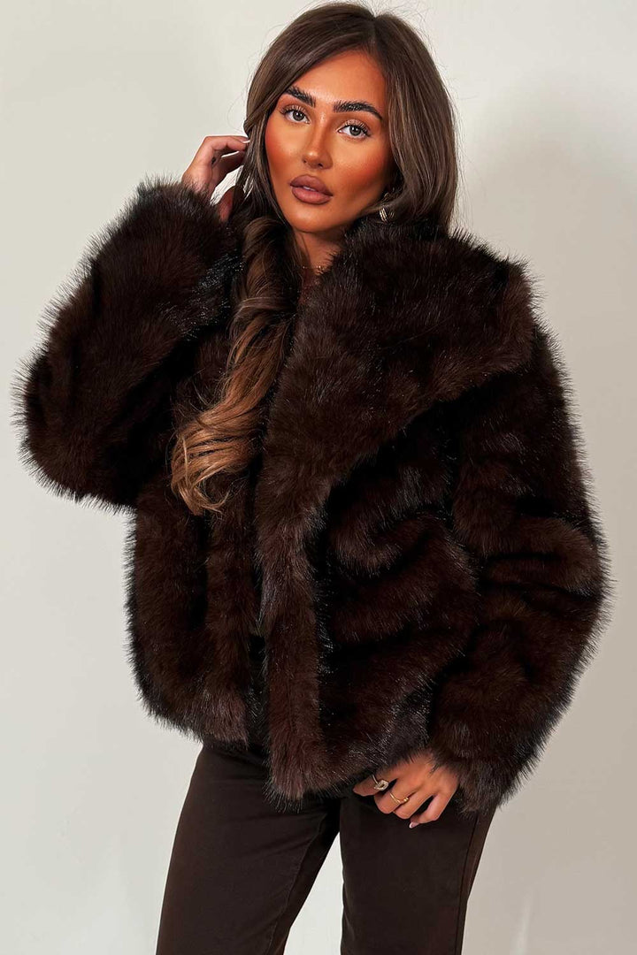 Brooke | Women’s faux fur collared jacket