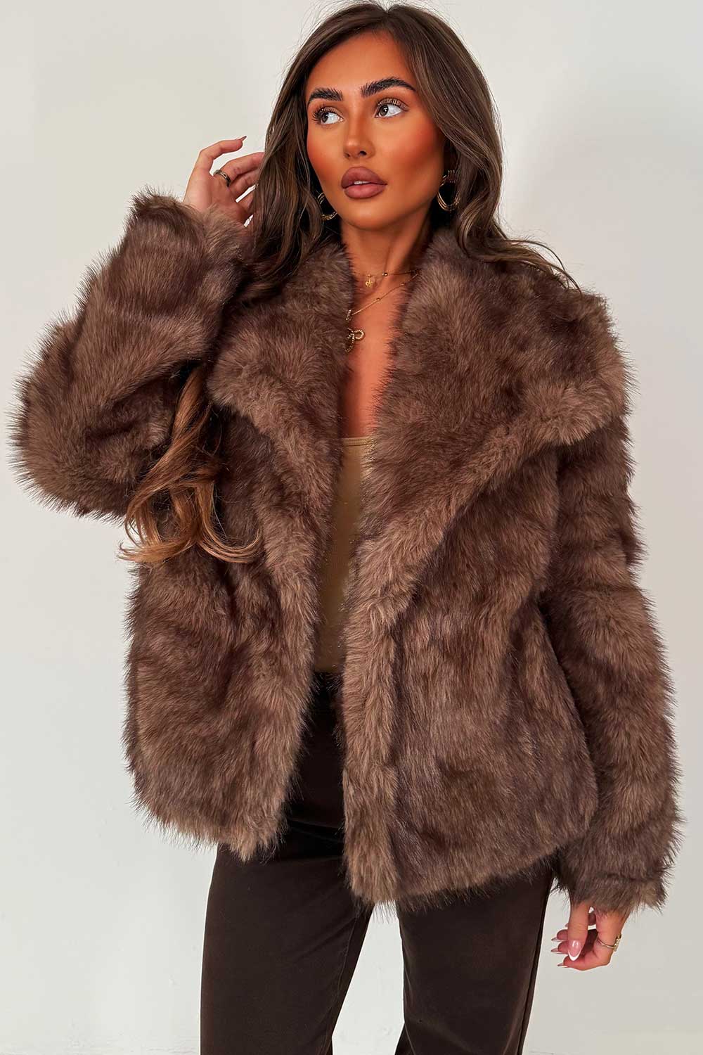 Tahlia | Women’s collared faux fur jacket