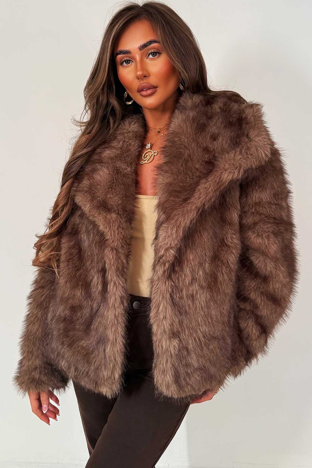 Tahlia | Women’s collared faux fur jacket