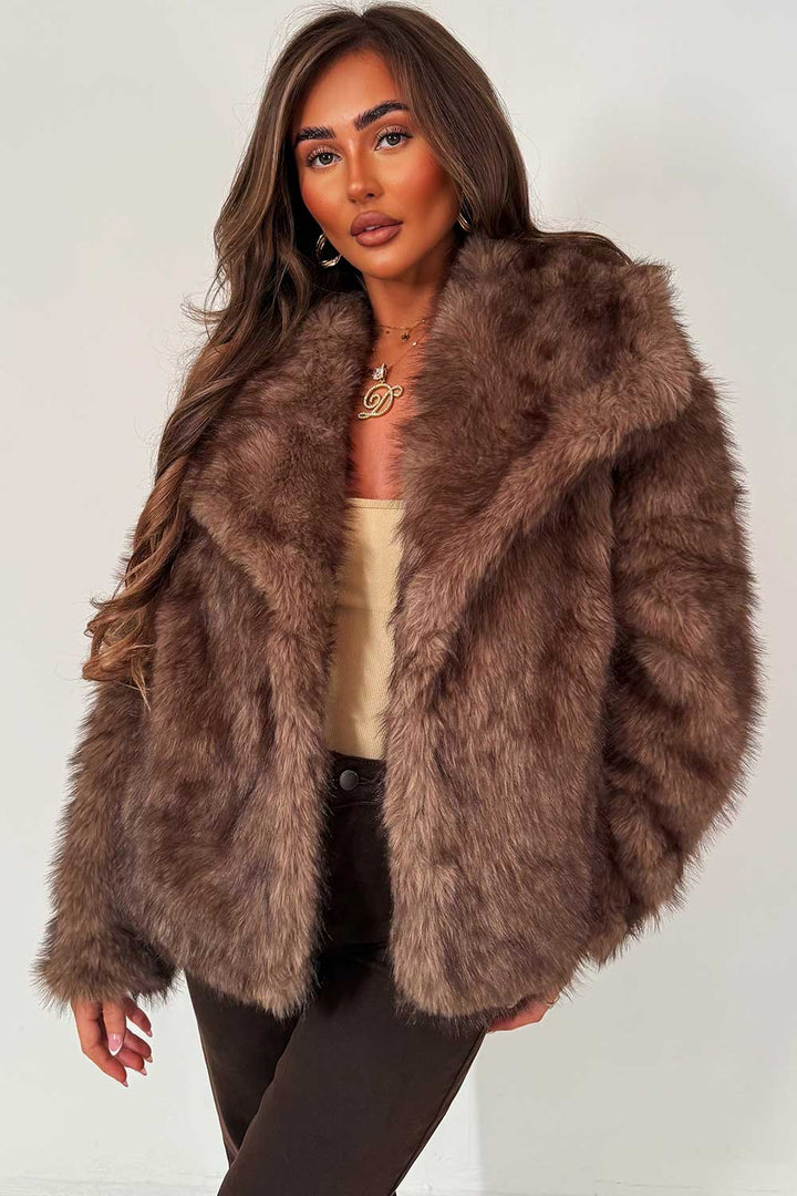 Tahlia | Women’s collared faux fur jacket