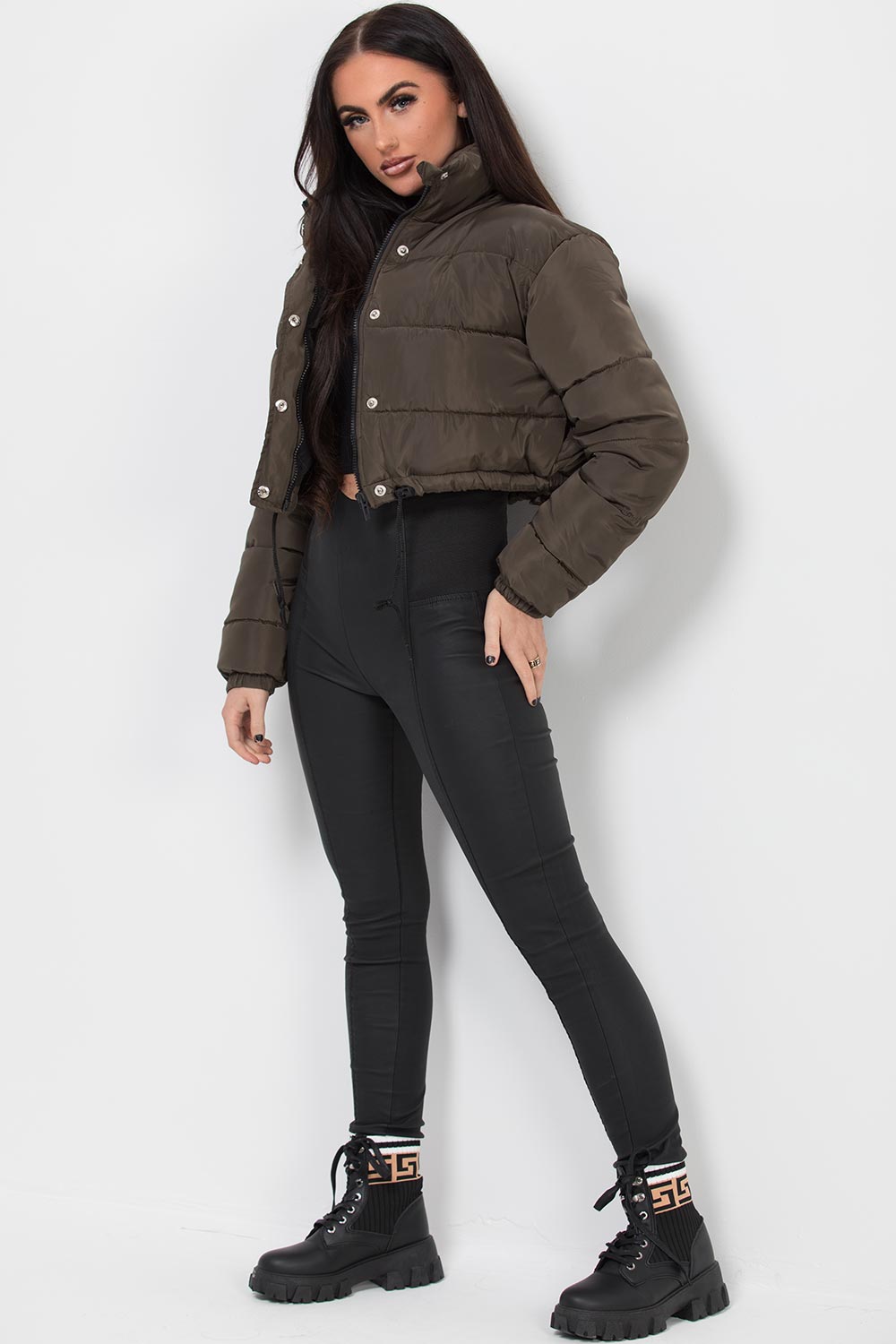 Mariah | Women’s cropped puffer jacket with drawstring hem