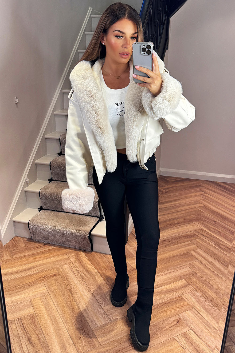Tenley | Women’s faux fur bomber jacket