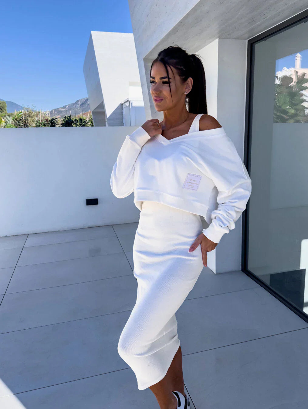 Aubrey | Casual sweatshirt and dress outfit set