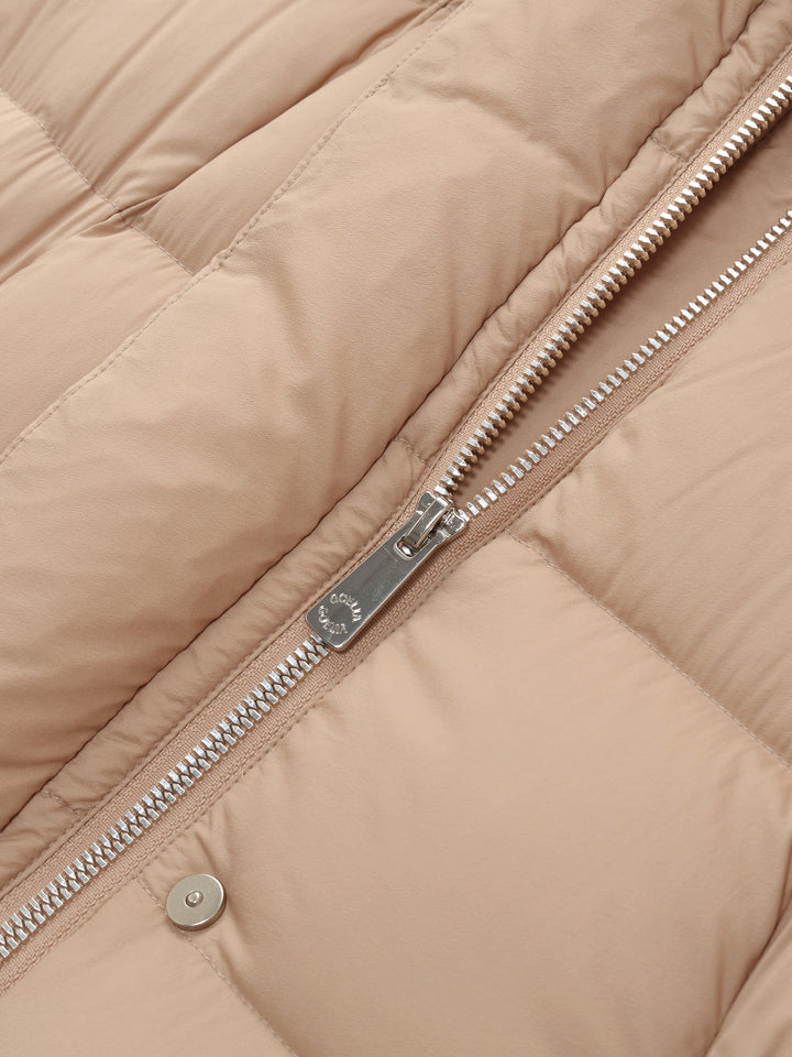 Alani | Women’s hooded long down coat with tie-string belt