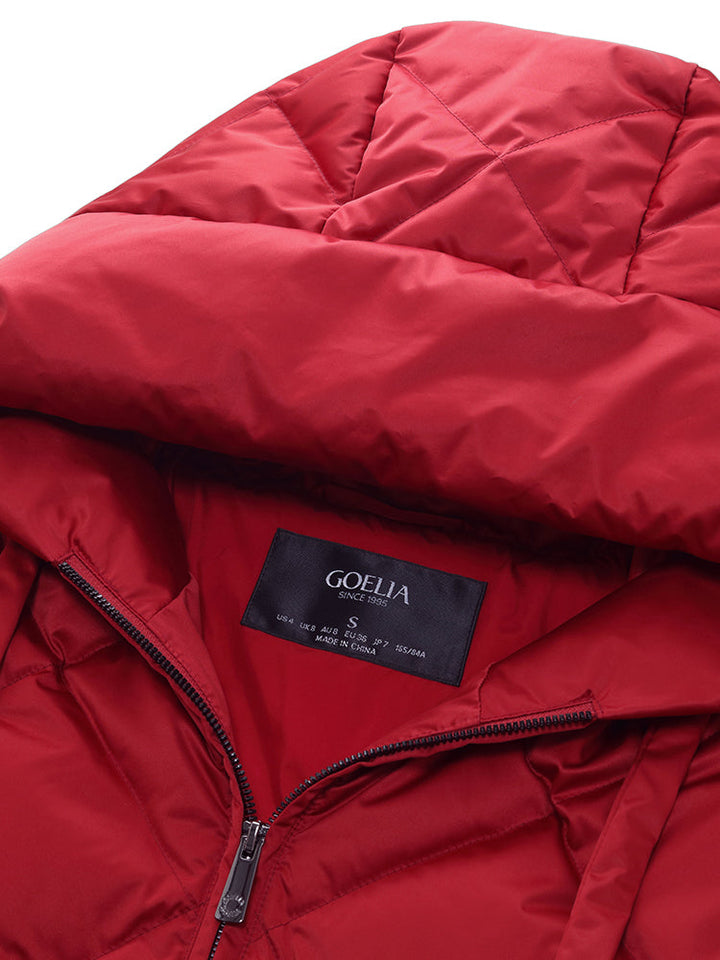 Elsa | Women’s short diamond-quilted hooded puffer jacket