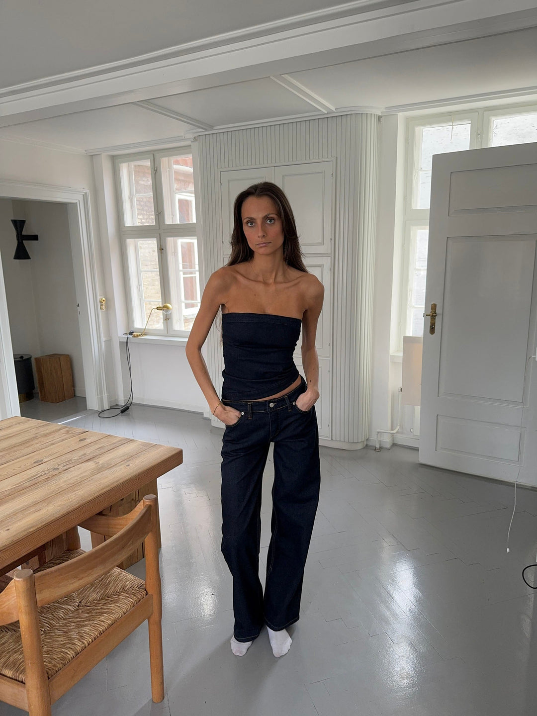 Vanessa | Women’s jeans with straight leg and contrast stitching