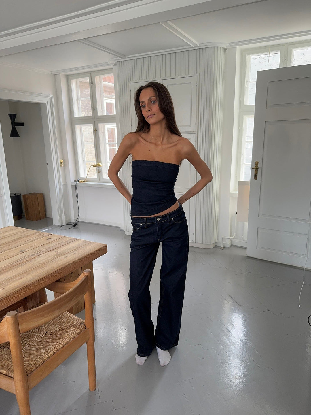 Vanessa | Women’s jeans with straight leg and contrast stitching
