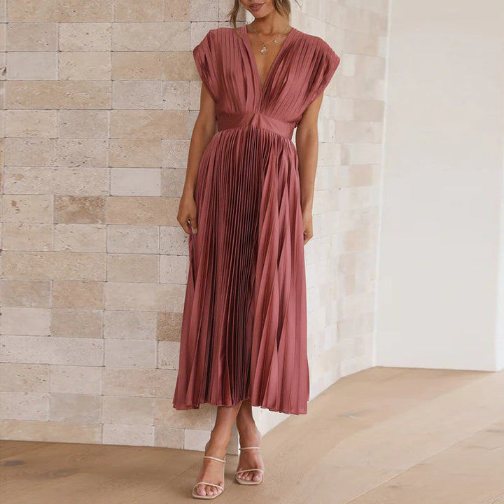 Allegra | Women's elegant sleeveless v-neck dress