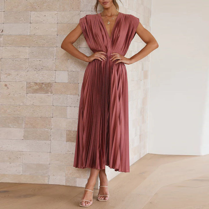 Allegra | Women's elegant sleeveless v-neck dress