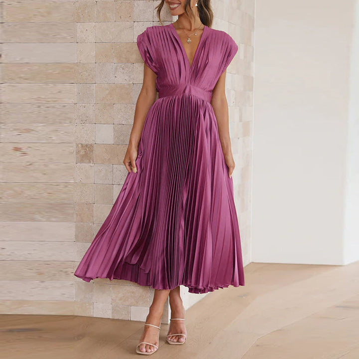 Allegra | Women's elegant sleeveless v-neck dress