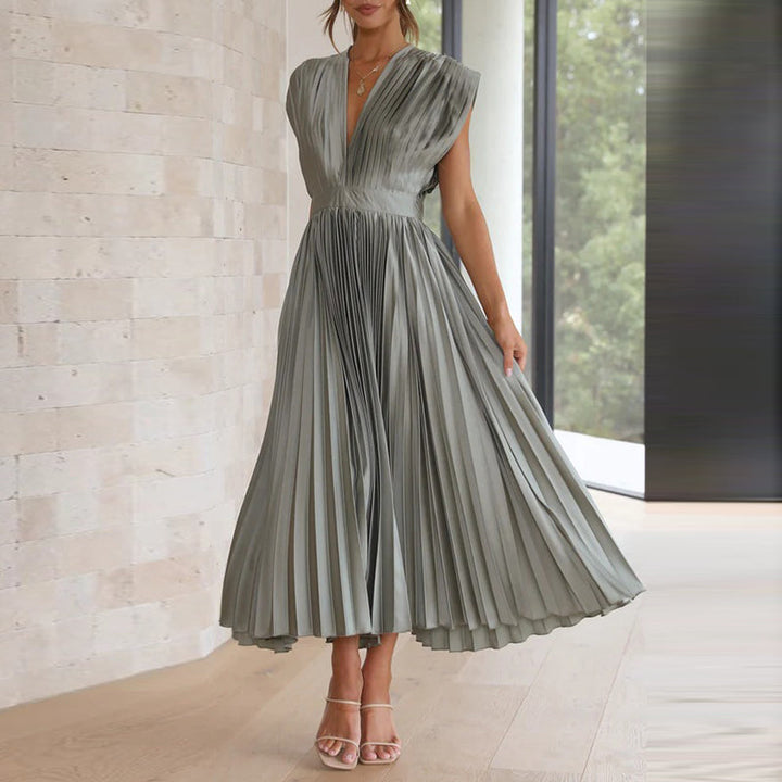 Allegra | Women's elegant sleeveless v-neck dress