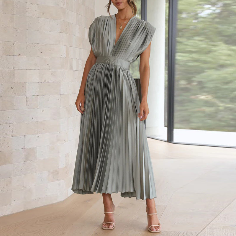 Allegra | Women's elegant sleeveless v-neck dress