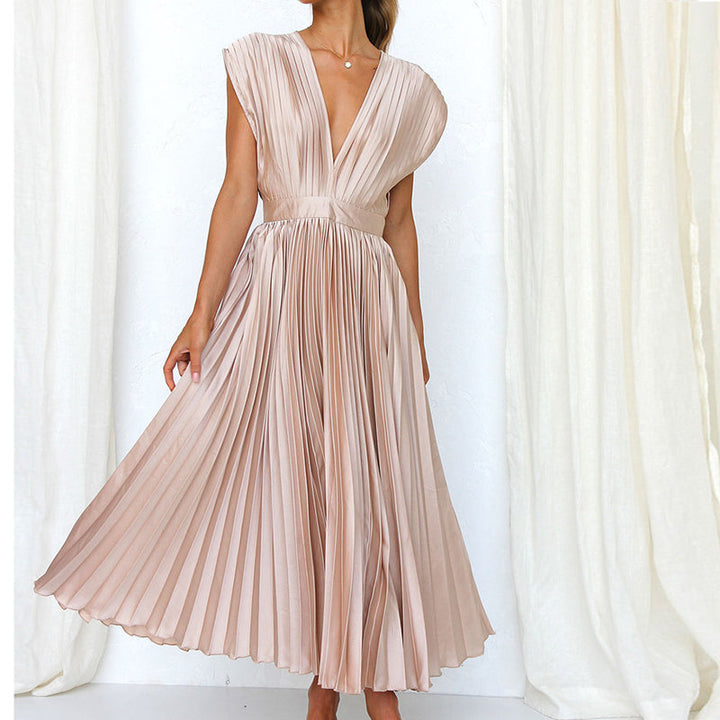 Allegra | Women's elegant sleeveless v-neck dress