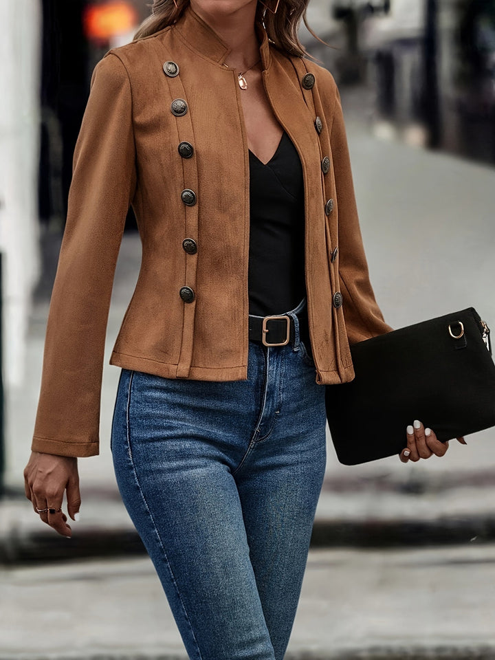 Xyra | Suede double-breasted jacket