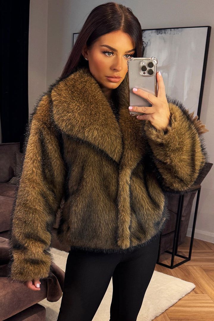 Catherine | Women’s short plush faux fur jacket