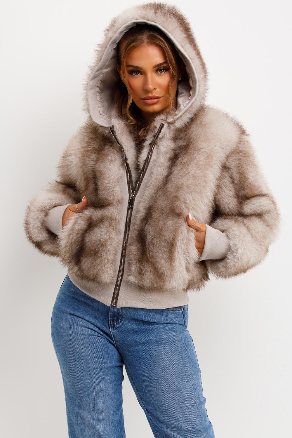 Evie |  Women’s hooded faux fur jacket