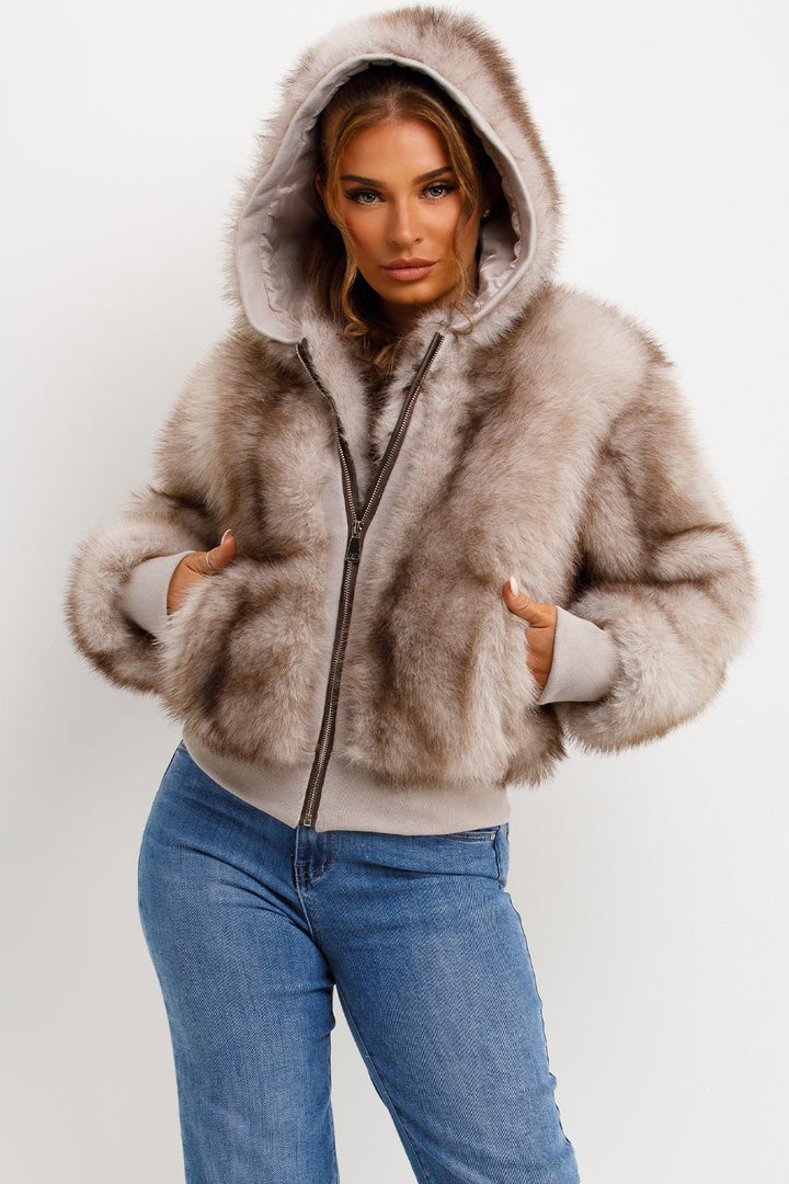 Evie |  Women’s hooded faux fur jacket