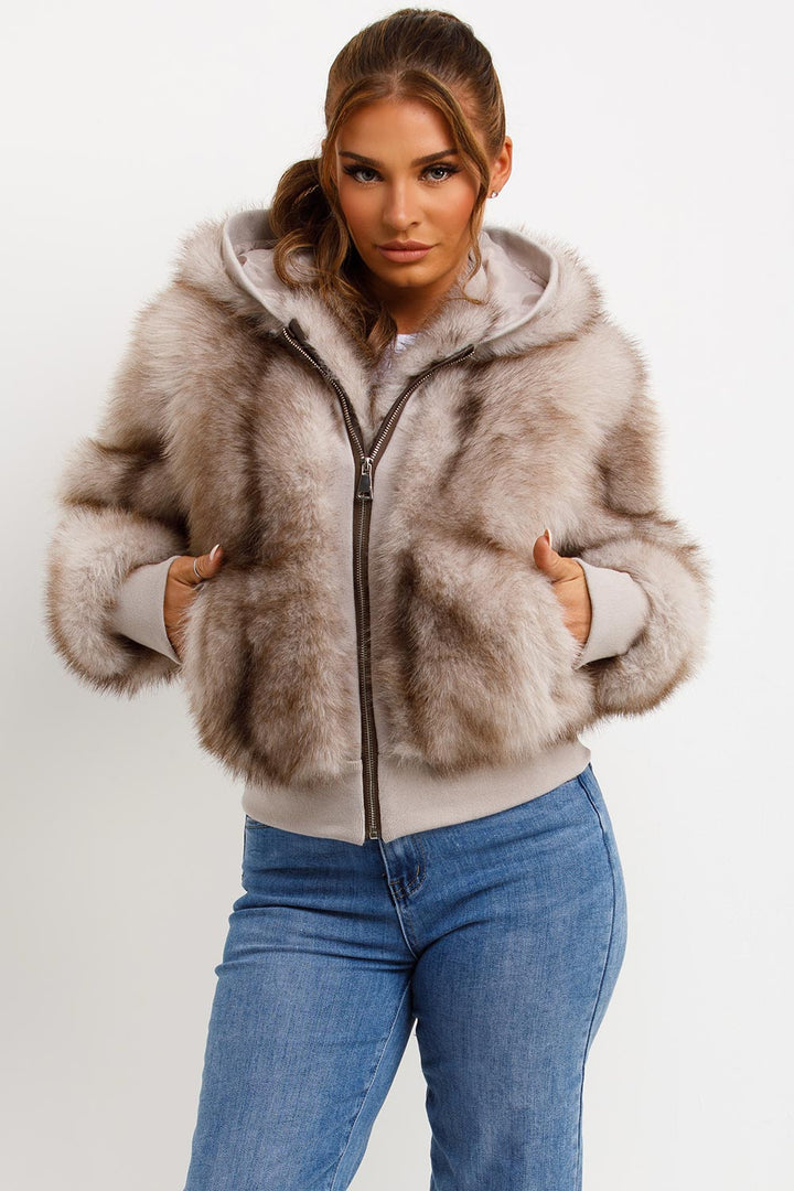 Evie |  Women’s hooded faux fur jacket