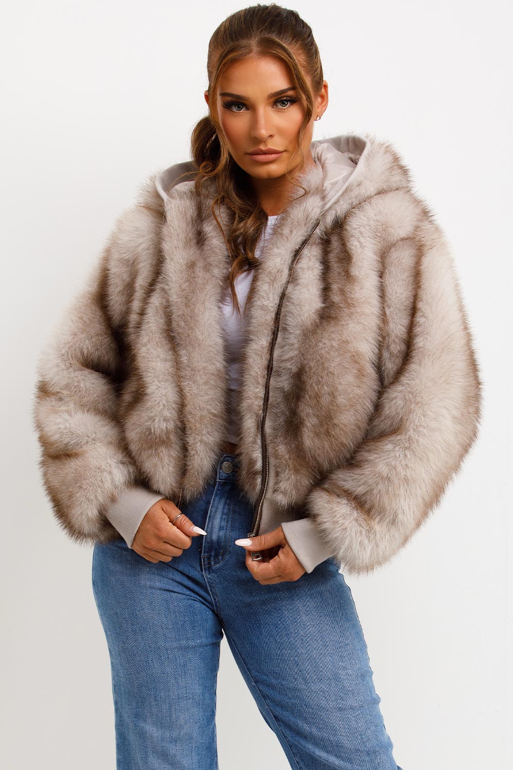 Evie |  Women’s hooded faux fur jacket