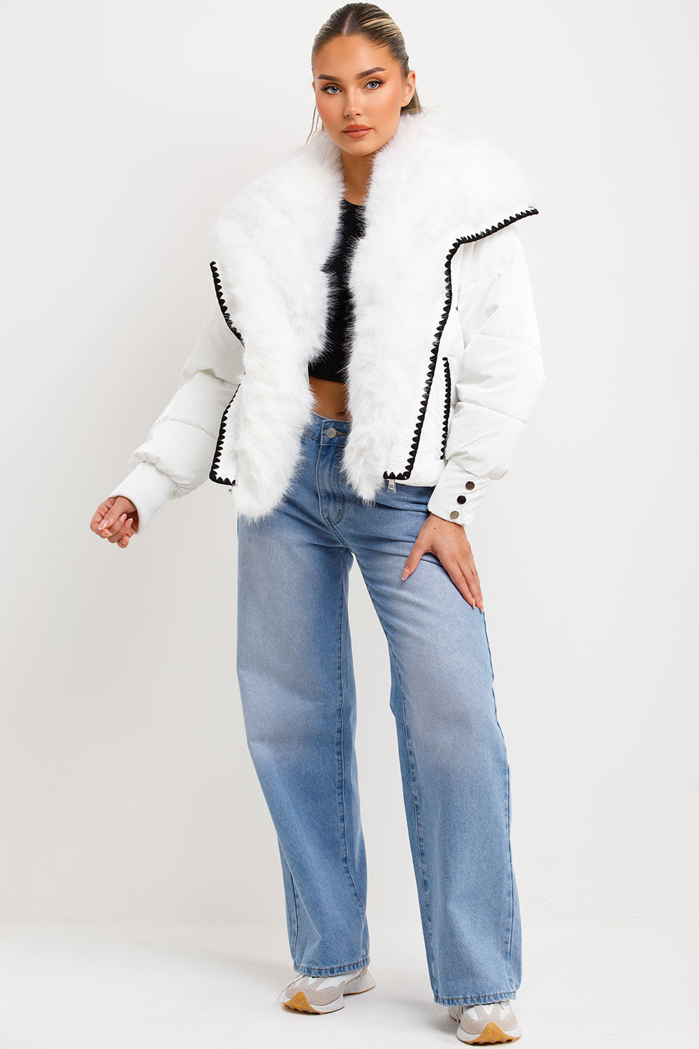 Lyrielle | Women’s faux fur collar and trim puffer jacket