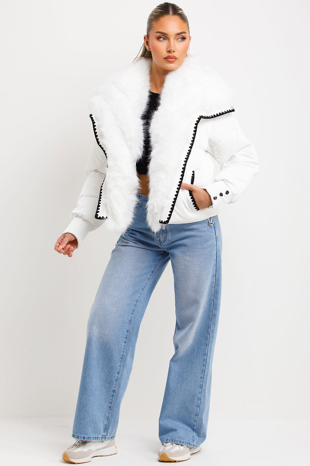 Lyrielle | Women’s faux fur collar and trim puffer jacket
