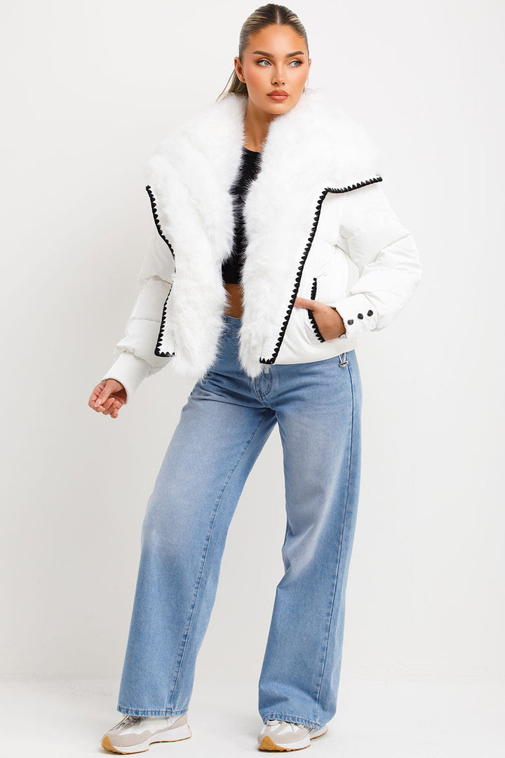 Lyrielle | Women’s faux fur collar and trim puffer jacket