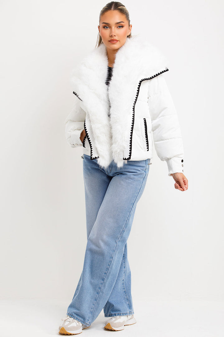 Lyrielle | Women’s faux fur collar and trim puffer jacket