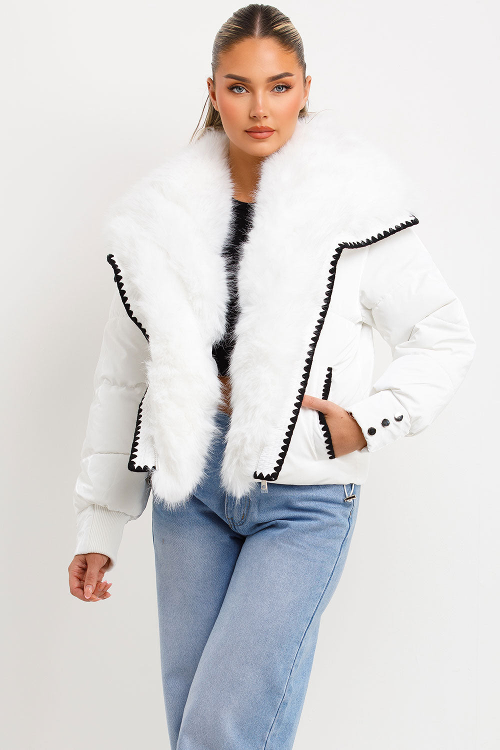 Lyrielle | Women’s faux fur collar and trim puffer jacket