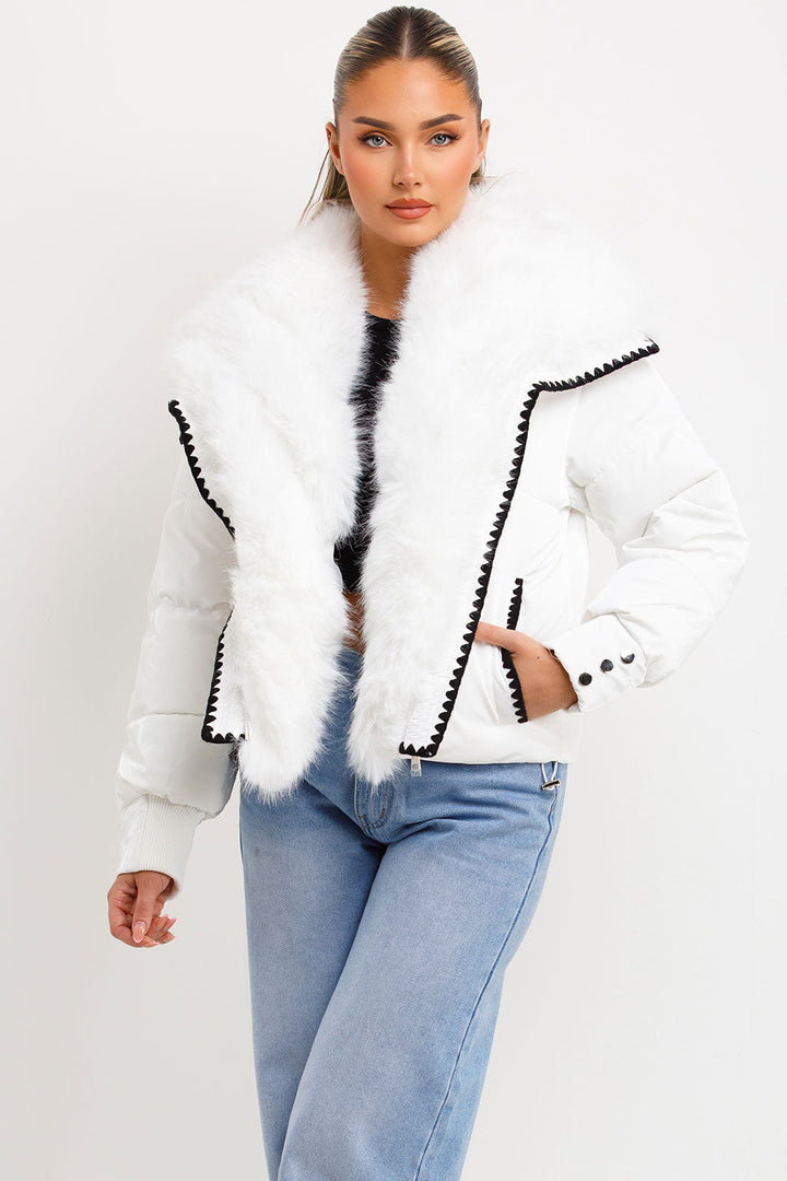 Lyrielle | Women’s faux fur collar and trim puffer jacket