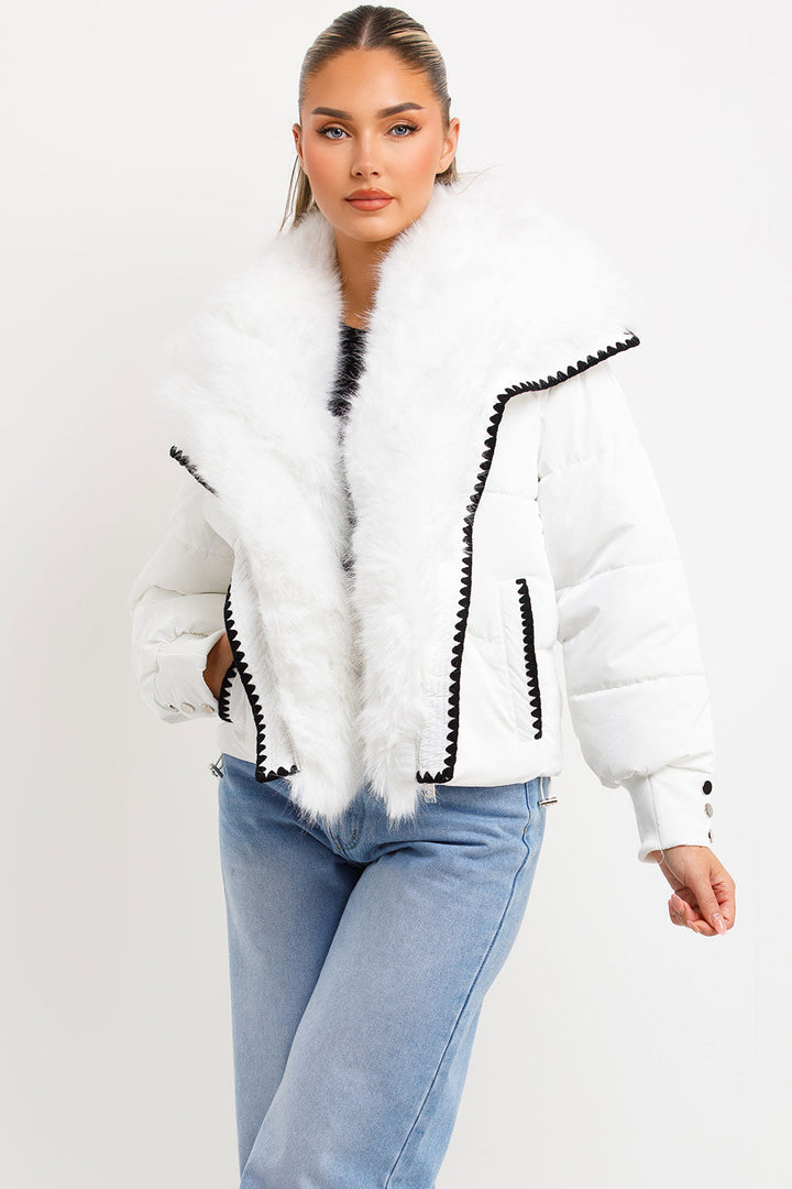 Lyrielle | Women’s faux fur collar and trim puffer jacket