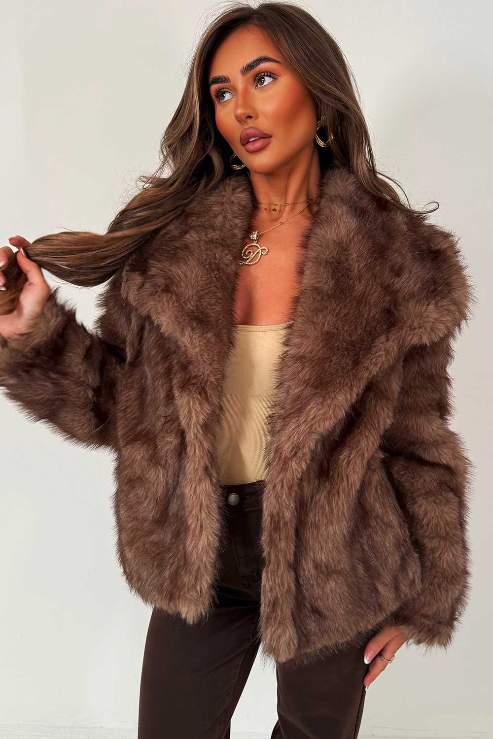 Tahlia | Women’s collared faux fur jacket