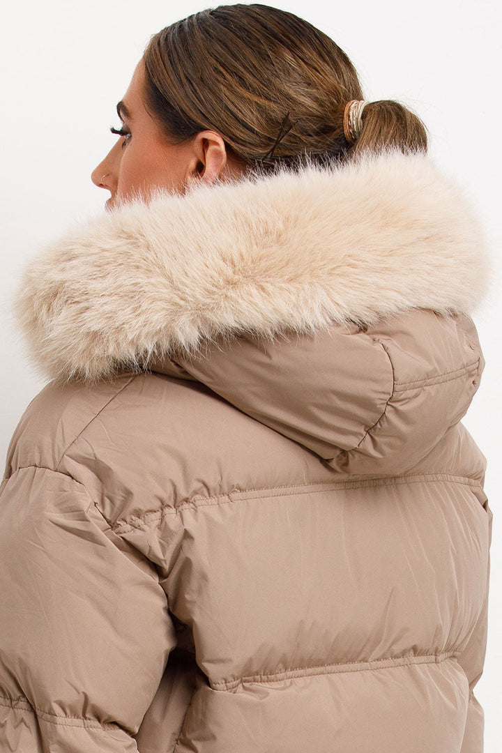 Zephy | Women’s puffer jacket with faux fur hood