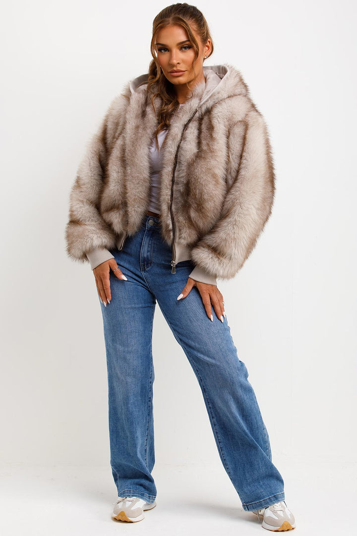 Evie |  Women’s hooded faux fur jacket