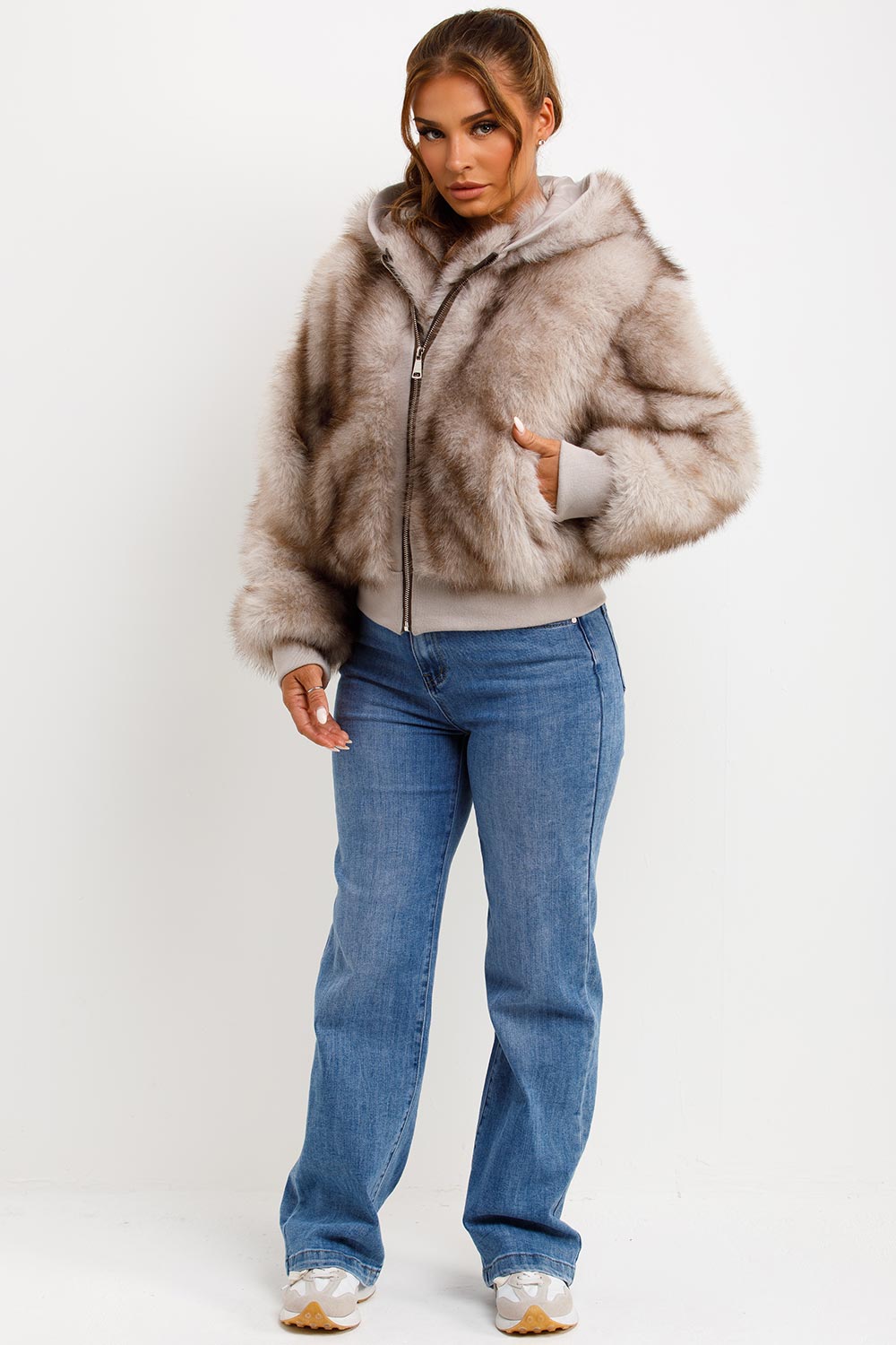 Evie |  Women’s hooded faux fur jacket