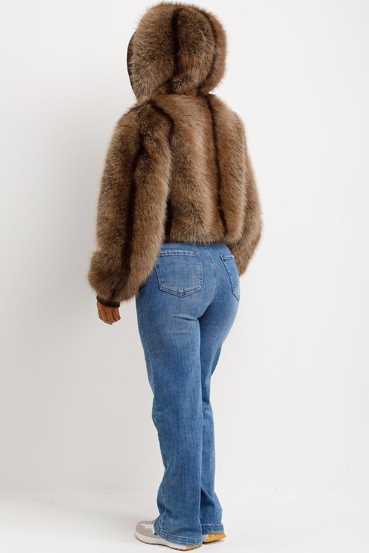 Natalie | Women’s hooded faux fur jacket
