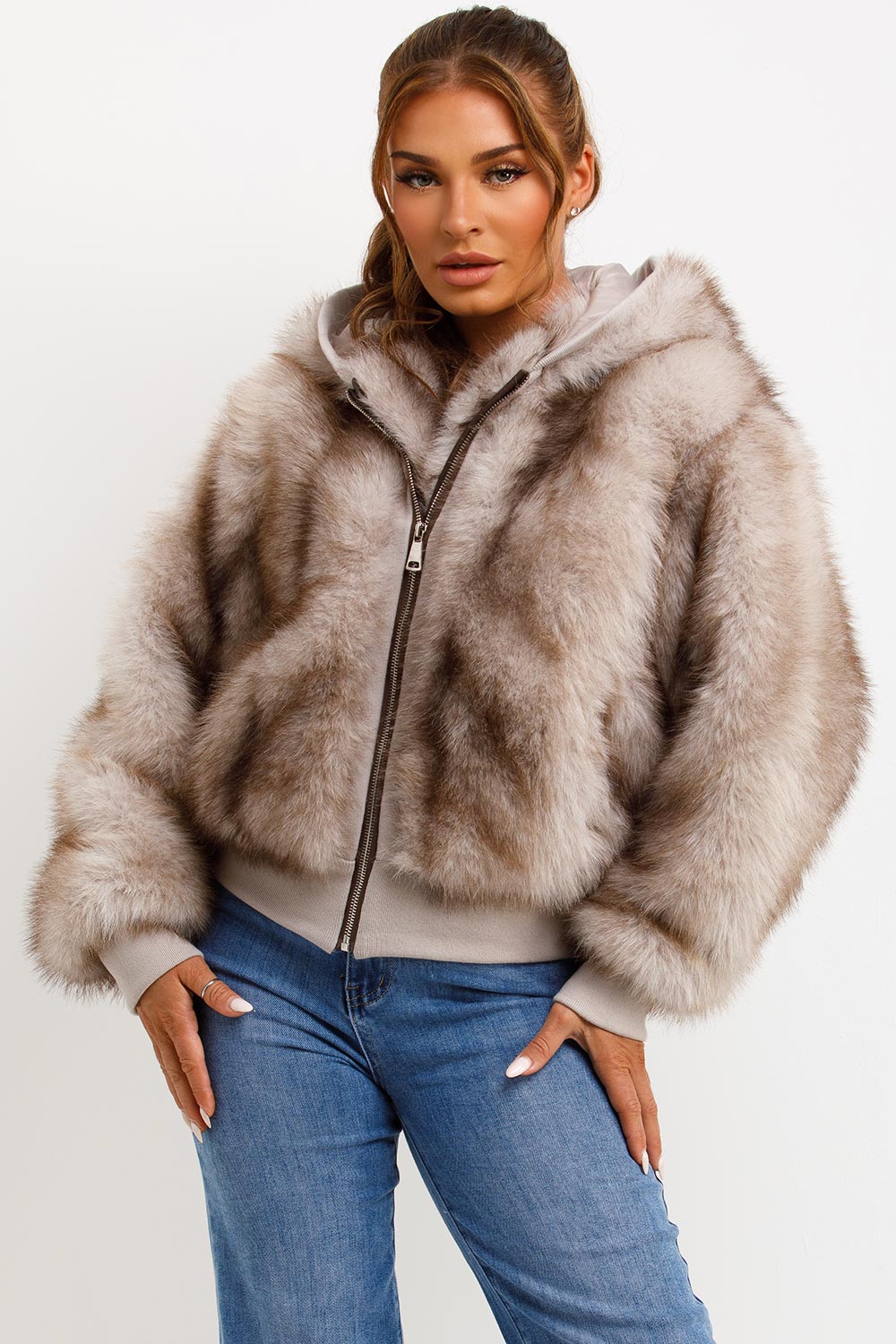 Evie |  Women’s hooded faux fur jacket