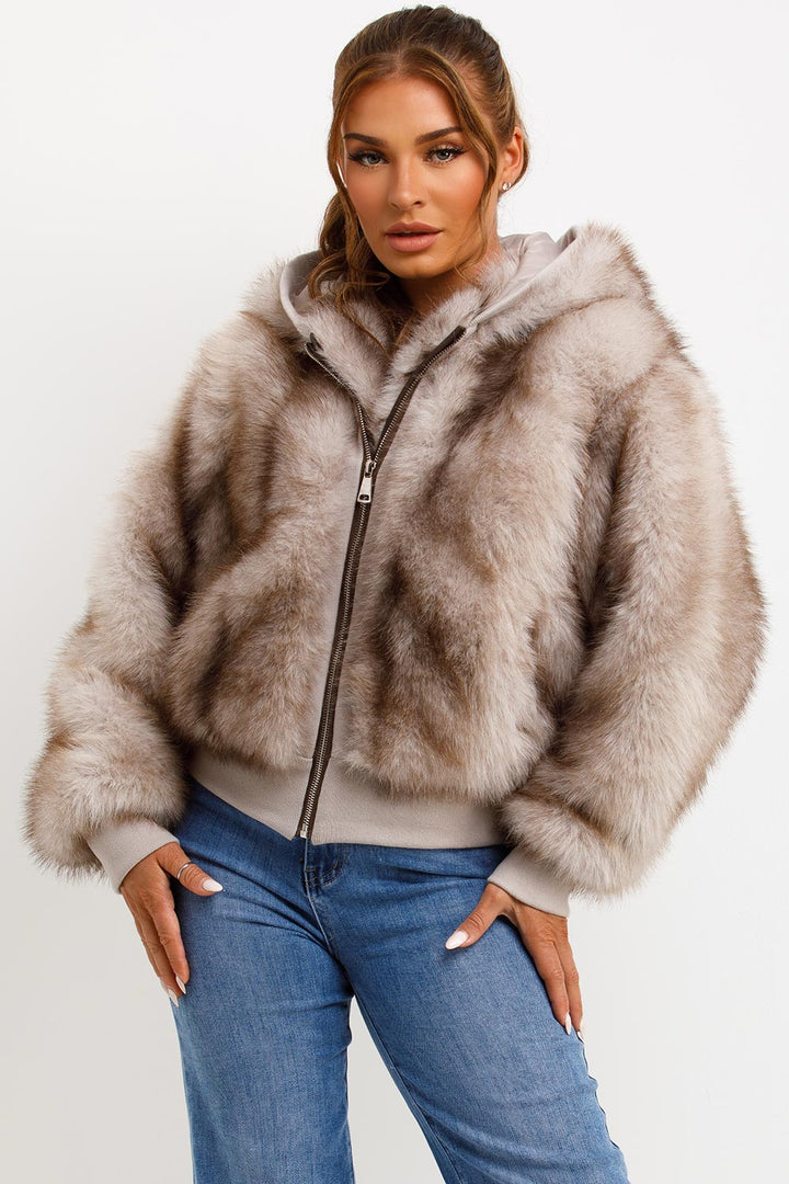 Evie |  Women’s hooded faux fur jacket