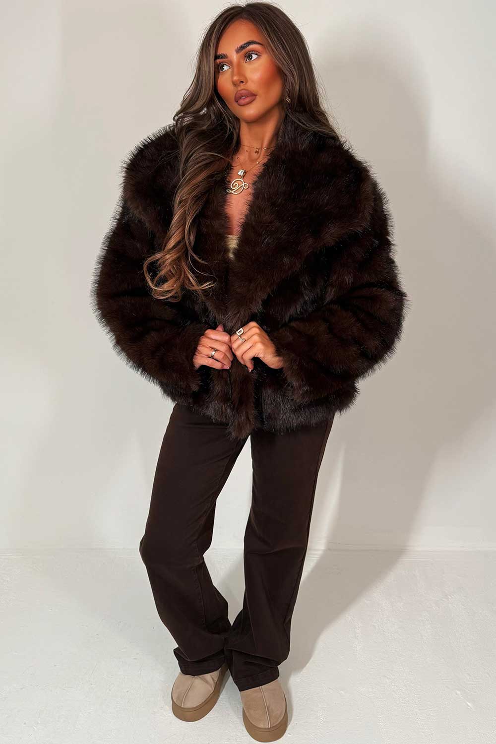 Brooke | Women’s faux fur collared jacket