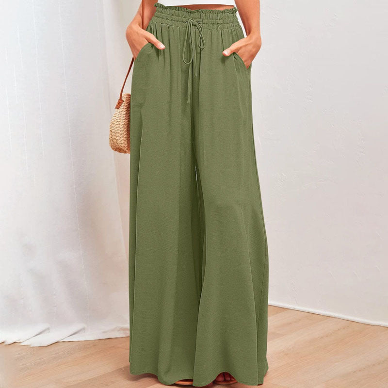 Sofia | High-waist linen wide-leg pants