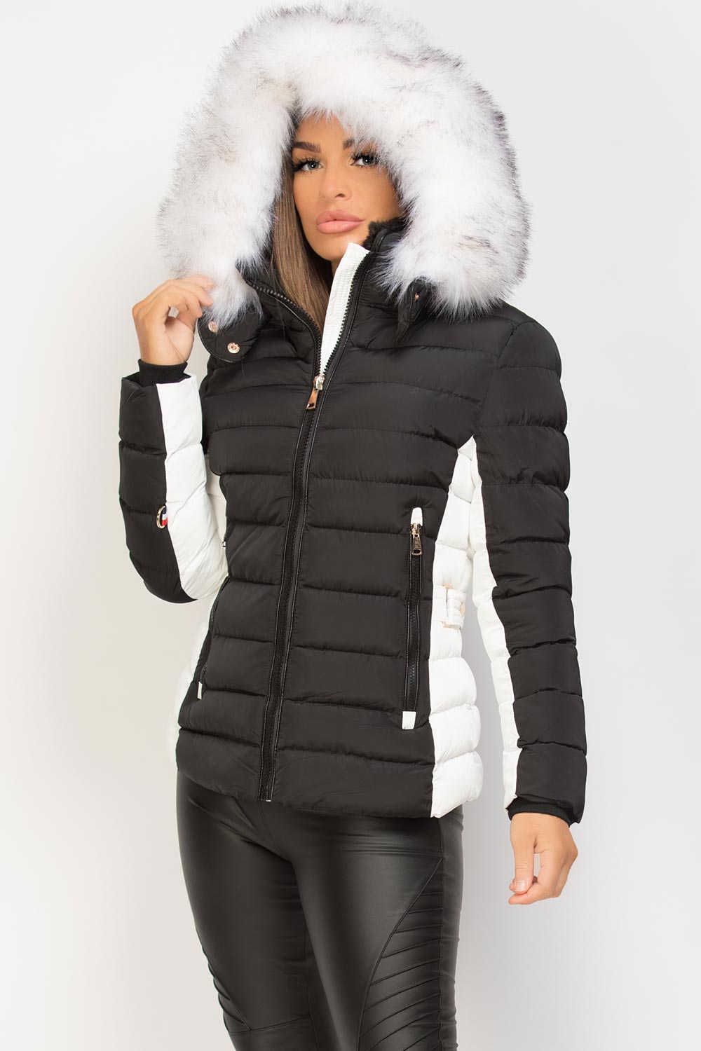 Nayelis | Women’s padded puffer jacket with detachable faux fur hood